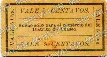 5 centavos, Apaseo (M1599), reverso