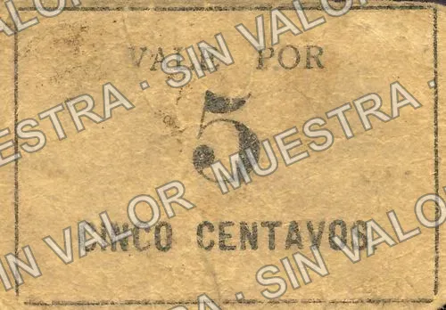 5 centavos, Ayuntamiento de 1915, Iguala (M1945), M1945a 5c Ayuntamiento de 1915, Iguala, anverso