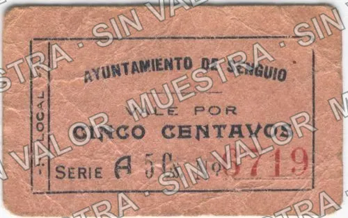 5 centavos, Ayuntamiento (M2931), M2931 5c Ayuntamiento, anverso