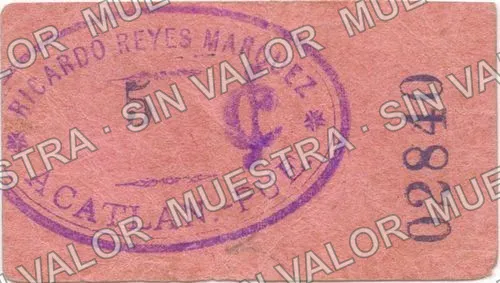 5 centavos, Brigada “Reyes Márquez” (M3500), anverso