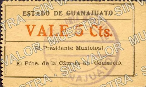 5 centavos, Cámara de Comercio (M1669), anverso