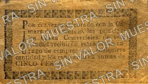 5 centavos, Cámara de Comercio (M3440), reverso