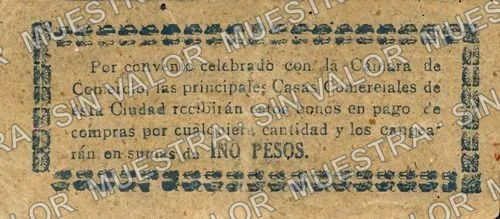 5 centavos, Cámara de Comercio (M3440), reverso (M3440c 5c Cámara de Comercio INO)