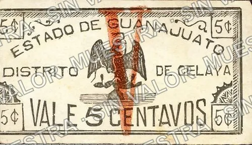 5 centavos, Celaya (M1606), M1606 5c Celaya, reverso