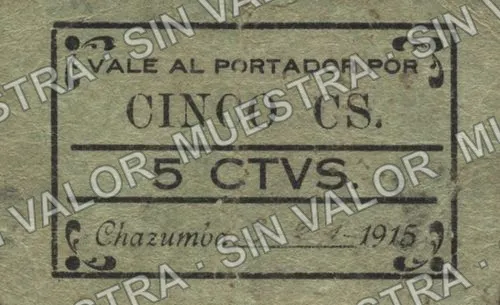 5 centavos, Chazumba (M3363), anverso