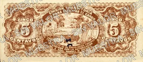 5 centavos, Comercio y Agricultores de Lagos (M2564), reverso