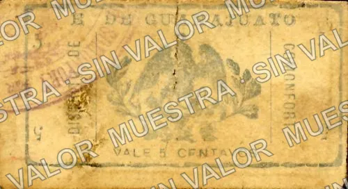 5 centavos, Comonfort (M1624), reverso