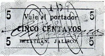 5 centavos, Crescenciano M. Romero (M2495), anverso