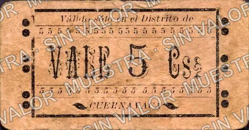 5 centavos, Distrito de Cuernavaca (M3205), M3205 5c Distrito de Cuernavaca, anverso