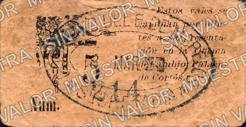 5 centavos, Distrito de Cuernavaca (M3205), M3205 5c Distrito de Cuernavaca, reverso