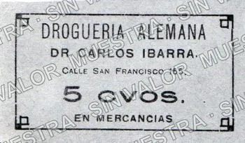5 centavos, Drogueria Alemana (M2505), M2505 5c Drogueria Alemana, anverso