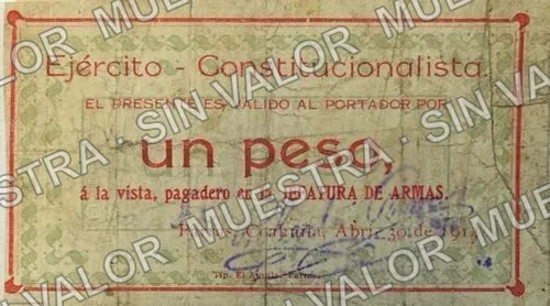 5 centavos, Ejército Constitucionalista (M994), anverso