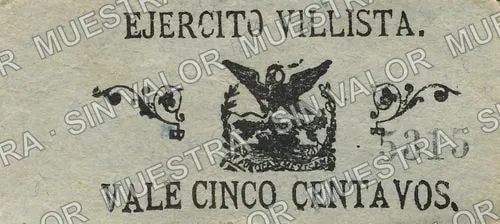 5 centavos, Ejército Villista (M2280), M2280 5c Ejército Villista, anverso