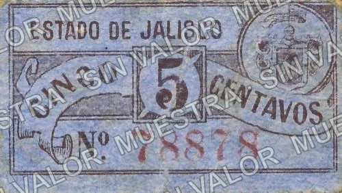 5 centavos, Estado de Jalisco (M2309), anverso