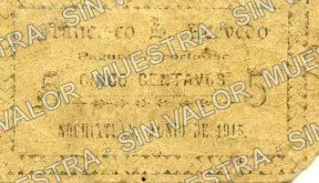 5 centavos, Francisco S. Acevedo (M3438), M3438 5c Francisco S. Acevedo, anverso