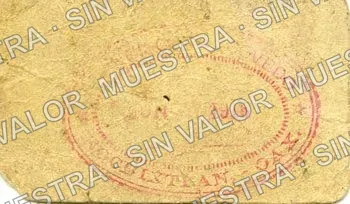 5 centavos, Francisco S. Acevedo (M3438), M3438 5c Francisco S. Acevedo, reverso