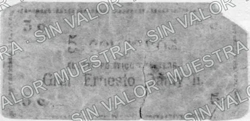 5 centavos, General Ernesto Damy (M3302), M3302 5c General Ernesto Damy, anverso