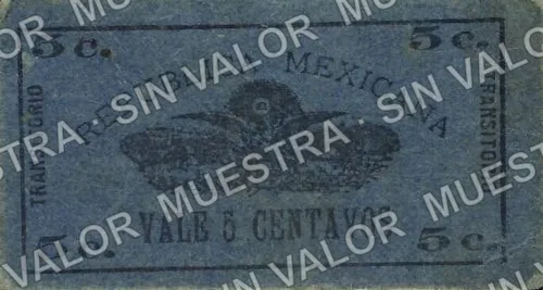 5 centavos, Gobierno del Estado (M1218), M1218 5c Gobierno del Estado, anverso