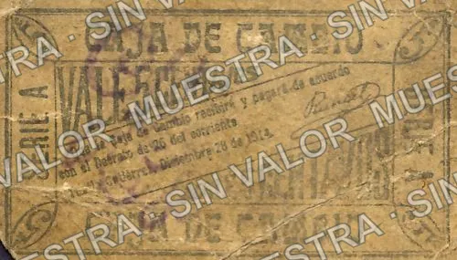 5 centavos, Gobierno Preconstitucional (M868), M868a 5c Gobierno Preconstitucional, reverso