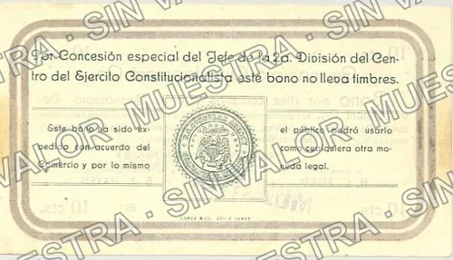 5 centavos, Guanajuato Development Company (M1765), reverso