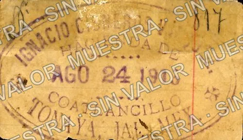 5 centavos, Hacienda de Coatlancillo (M2736), reverso