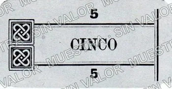 5 centavos, Hacienda de Estipac green pasteboard (M2762), anverso