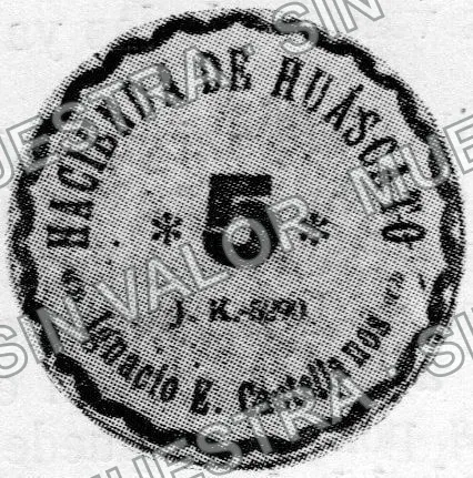 5 centavos, Hacienda de Huáscato (M2421), M2421 5c Hacienda de Huáscato, anverso