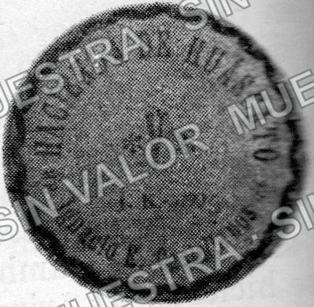 5 centavos, Hacienda de Huáscato (M2421), M2421 5c Hacienda de Huáscato, reverso