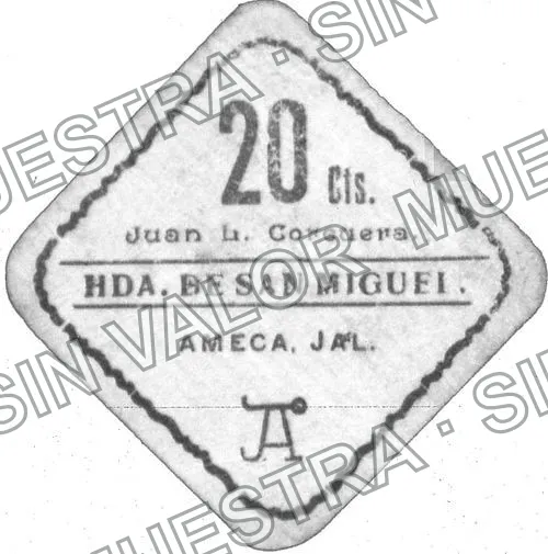 5 centavos, Hacienda de La Esperanza (M2392), M2392 5c Hacienda de La Esperanza, anverso