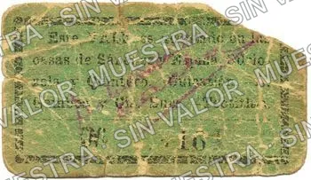 5 centavos, Hacienda de Quiotepec (M3475), M3475 5c Hacienda de Quiotepec, reverso