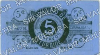 5 centavos, Iturbide (M1679), M1679 5c Iturbide, reverso