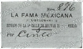 5 centavos, La Fama Mexicana (M1400), anverso