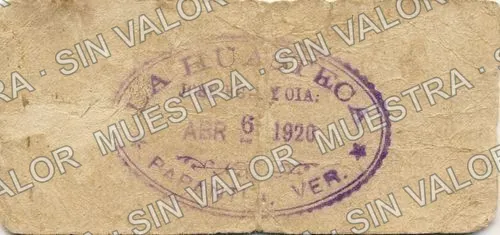 5 centavos, La Huaxteca (M4069), M4069 5c La Huaxteca, reverso