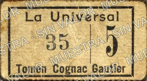 5 centavos, La Universal (M1410), anverso