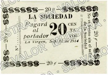 5 centavos, La Virgen (M3001), anverso