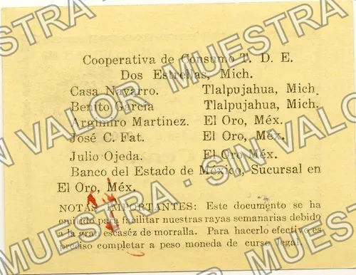 5 centavos, Las Dos Estrellas (M4391), M4391 5c Las Dos Estrellas, reverso