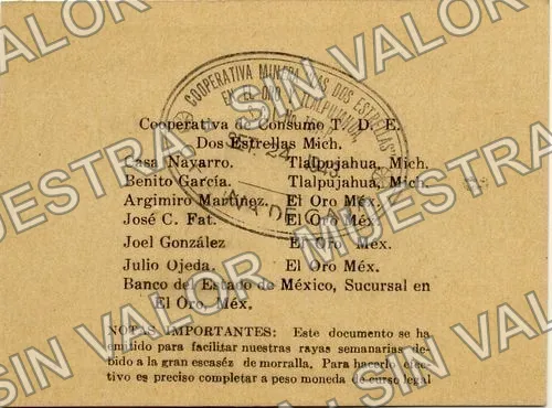 5 centavos, Las Dos Estrellas (M4395), M4395 5c Las Dos Estrellas, reverso