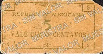 5 centavos (M939), M939 5c, reverso