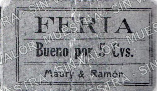 5 centavos, Maury & Ramón (M3919), anverso