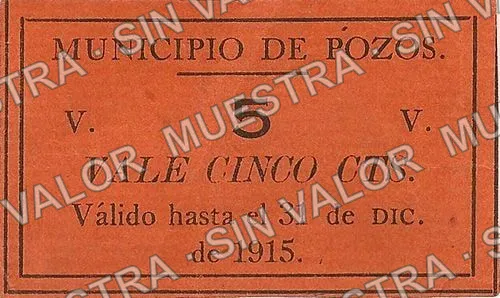 5 centavos, Pozos (M1711), anverso