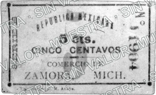 5 centavos, Rosendo Tamayo y Cía (M3145), anverso