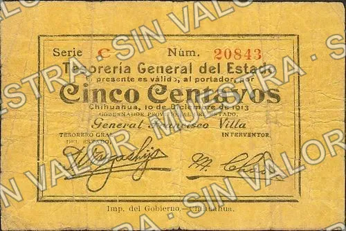 5 centavos, sábanas, Series A, large number (M900), anverso (M900 5c sábanas, Series C, small number)