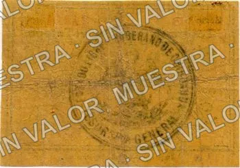 5 centavos, sábanas, Series A, large number (M900), reverso (M900 5c sábanas, Series B, small number)