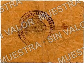5 centavos, sábanas, Series A, large number (M900), M900 5c sábanas, Series A, large number, reverso