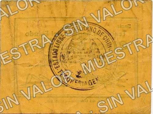 5 centavos, sábanas, Series A, large number (M900), M900 5c sábanas, Series A, large number, reverso