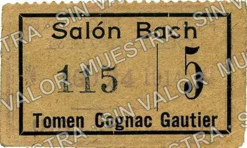 5 centavos, Salón Bach (M1430), M1430 5c Salón Bach, anverso