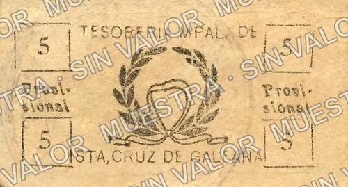 5 centavos, Santa Cruz de Galeana (M1736), anverso