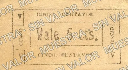 5 centavos, Santa Cruz de Galeana (M1736), reverso