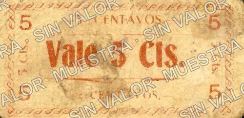 5 centavos, Santa Cruz de Galeana (M1737), anverso