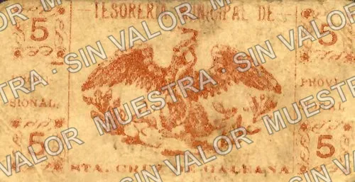 5 centavos, Santa Cruz de Galeana (M1737), reverso